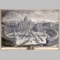 Roma, San Pietro, Estampe représentant la basilique Saint-Pierre à Rome , réalisée au début du XIXe siècle par un artiste inconnu. Jean-Pol GRANDMONT, Wikipedia.JPG